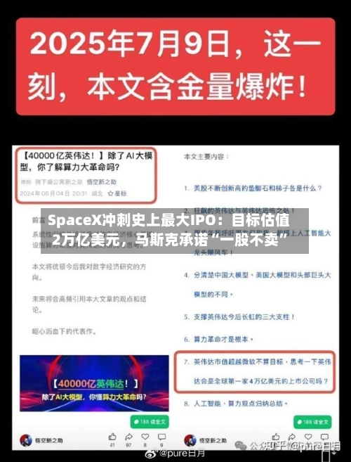 SpaceX冲刺史上最大IPO：目标估值2万亿美元，马斯克承诺“一股不卖”-第2张图片