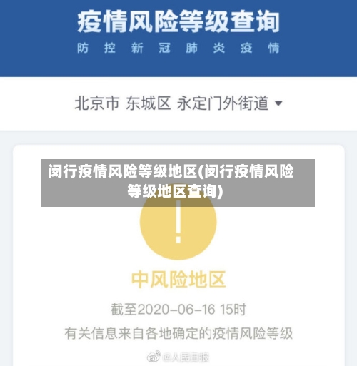 闵行疫情风险等级地区(闵行疫情风险等级地区查询)