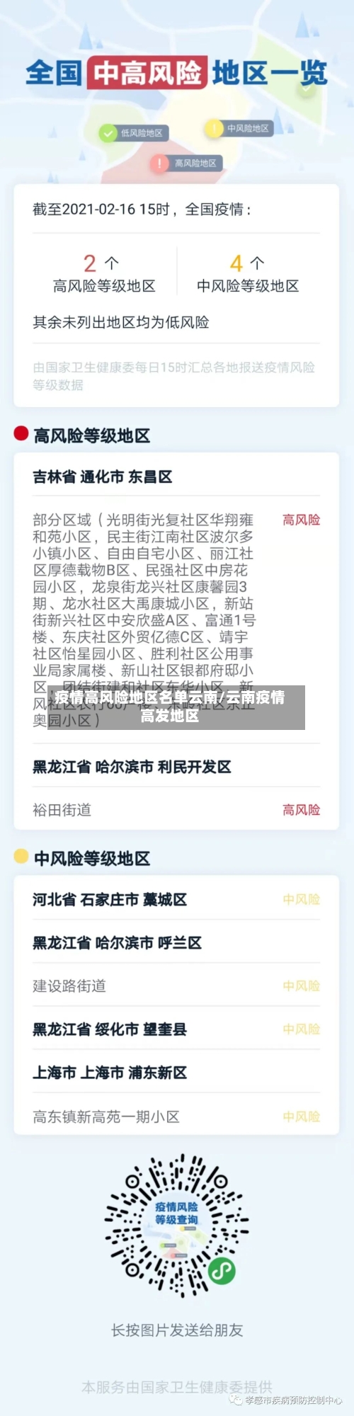 疫情高风险地区名单云南/云南疫情高发地区-第3张图片