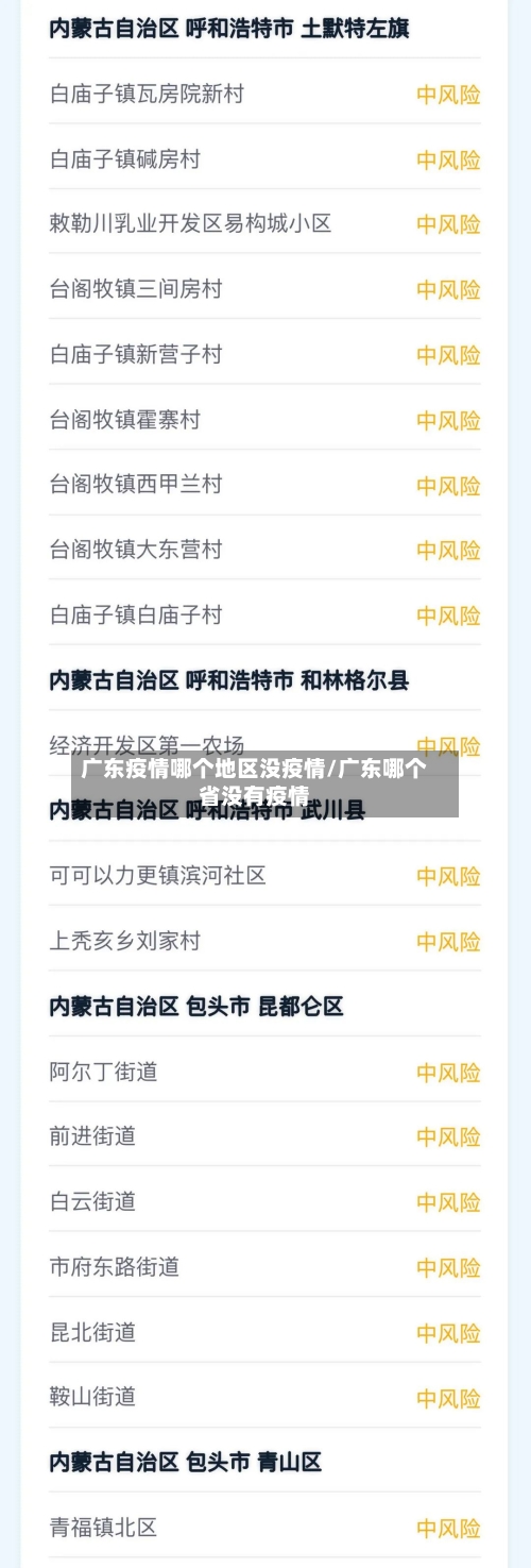 广东疫情哪个地区没疫情/广东哪个省没有疫情
