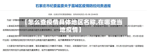【怎么查疫情具体地区名称,在哪查当地疫情】-第2张图片