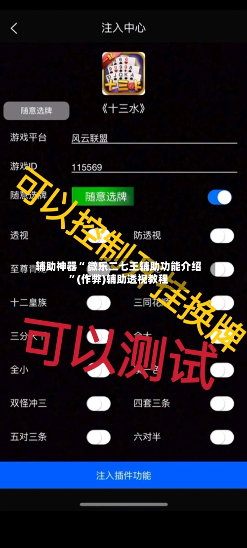 辅助神器“ 微乐二七王辅助功能介绍”(作弊)辅助透视教程-第3张图片