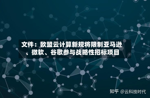 文件：欧盟云计算新规将限制亚马逊	、微软、谷歌参与战略性招标项目-第2张图片