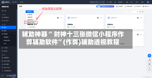 辅助神器“ 财神十三张微信小程序作弊辅助软件”(作弊)辅助透视教程-第2张图片