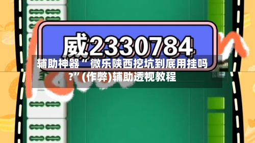 辅助神器“ 微乐陕西挖坑到底用挂吗?”(作弊)辅助透视教程-第2张图片