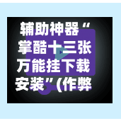 辅助神器“ 掌酷十三张万能挂下载安装”(作弊)辅助透视教程