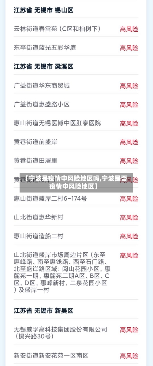 【宁波是疫情中风险地区吗,宁波是否疫情中风险地区】