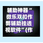 辅助神器“ 微乐双扣作弊辅助挂透视软件”(作弊)辅助透视教程-第2张图片