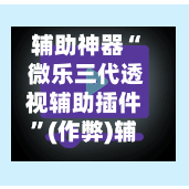 辅助神器“ 微乐三代透视辅助插件”(作弊)辅助透视教程-第3张图片