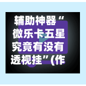 辅助神器“ 微乐卡五星究竟有没有透视挂”(作弊)辅助透视教程