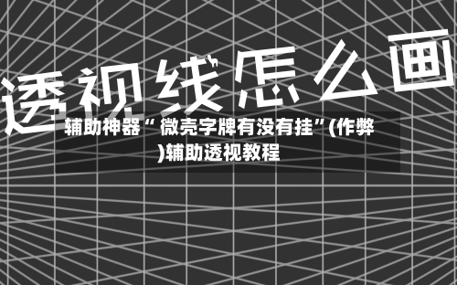 辅助神器“ 微壳字牌有没有挂”(作弊)辅助透视教程-第1张图片