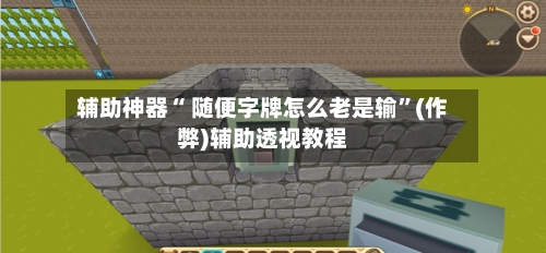 辅助神器“ 随便字牌怎么老是输	”(作弊)辅助透视教程-第3张图片