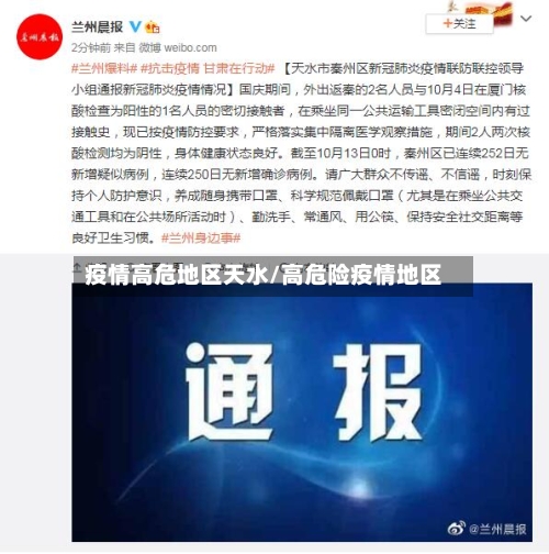 疫情高危地区天水/高危险疫情地区