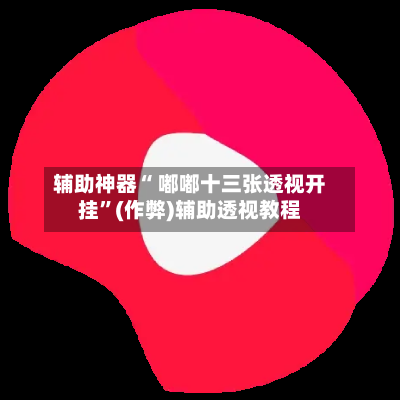 辅助神器“ 嘟嘟十三张透视开挂”(作弊)辅助透视教程-第2张图片