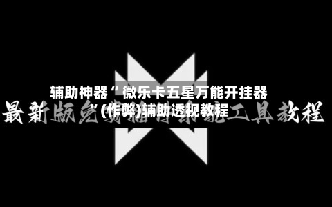 辅助神器“ 微乐卡五星万能开挂器”(作弊)辅助透视教程-第3张图片