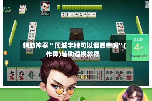 辅助神器“ 同城字牌可以调胜率吗”(作弊)辅助透视教程-第2张图片